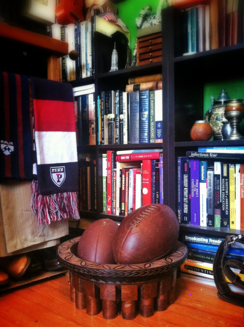 Leather Head Rugby ball at the Brohammas.com headquarters.